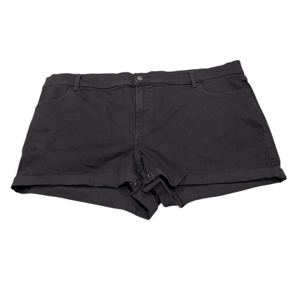 Old Navy Pants - Old Navy Mid Rise Black Jean Shorts Rolled Hem Plus Size 22 Summer Casual Y2K